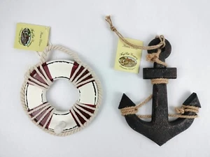 Mayrich Company Life Preserver Anchor Nautical Wood Wall Decor Hook Set of 2 - Picture 1 of 5