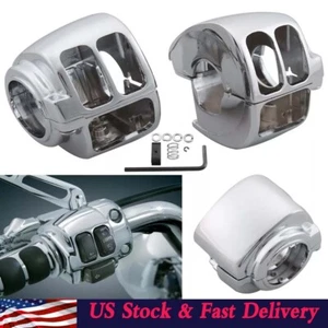 For Harley Softail Heritage Classic FLSTC 96-10 Chrome Switch Housing Cover 2PCS - Picture 1 of 13
