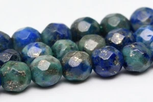 4MM Azurite Beads Grade AAA Faceted Round Gemstone Loose Beads - Picture 1 of 4