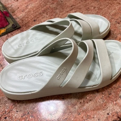 Crocs Strappy Slide Mint Green Sandal Women’s Size 9. - Image 1 of 4