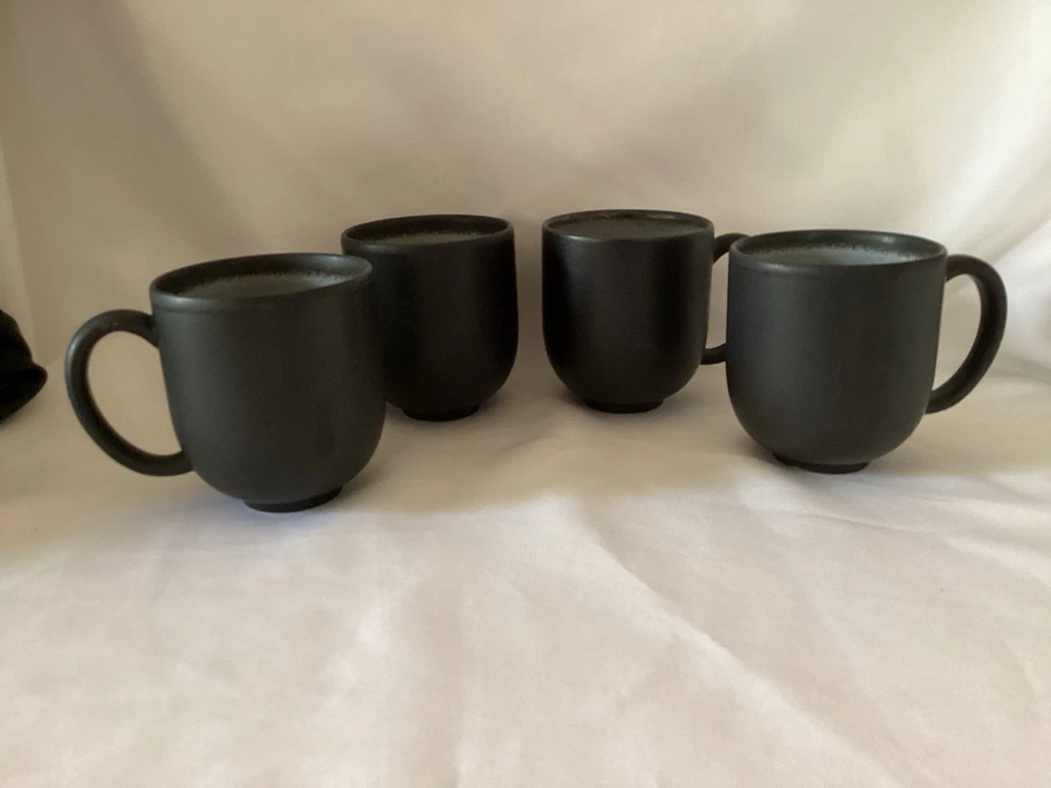 4 JARS “TOURRAN GRIS ECORCE” BLUE/GREY & BLACK MUGS ~ EXCELLENT CONDITION - Image 1 of 4
