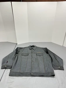 Phat Farm Jacket Mens Large Denim Button Up Streetwear Hip Hop Oversized NYC - Picture 1 of 19
