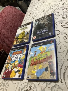 4 X JUEGOS PS2 INC. THE SIMPSONS ROAD RAGE & SKATEBOARDING, KING KONG, SHREK 3 - Imagen 1 de 13