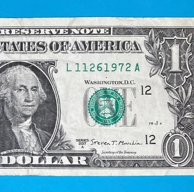 November 26, 1972 (L 11261972 A) BIRTHDAY $1 One Dollar Bill - Image 1 of 3