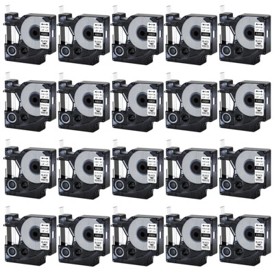 20PK 1/4" IND Heat-Shrink Tube Black on White 18051 Compatible DYMO Rhino 3000 - Image 1 of 4