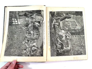 1874 Works of Hogarth political satirical engravings BOOK antique - Picture 1 of 19