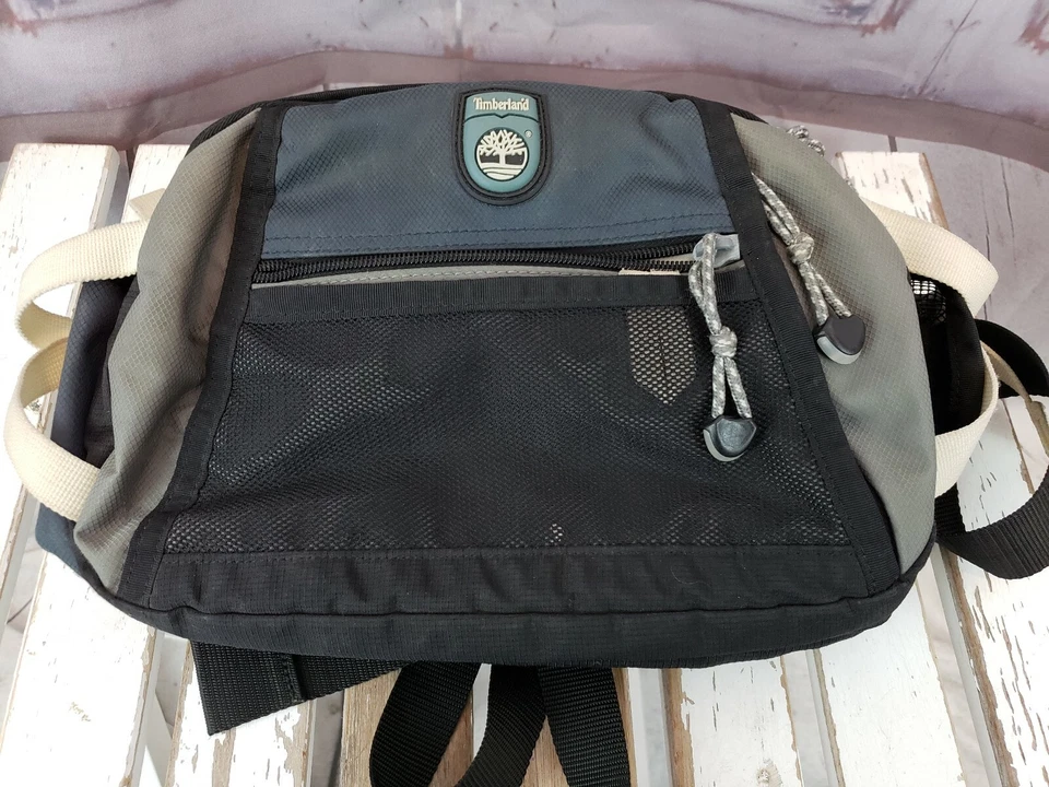 Timberland Womens Fanny Pack Bag Satchel Small Size Bag Grey Blue Straps - Image 1 of 4