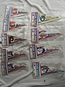 Lot Vintage MLB Reusable Static Decal Astros Phillies White Sox Brewers NOS 90s - Picture 1 of 5