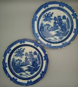 Antikes georgianisches Teller Paar Junge pn Büffelmuster 1820er englisch unmarkiert 25 cm - Bild 1 von 24