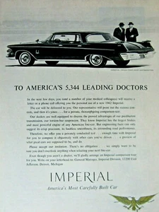 1962 CHRYSLER Imperial Vintage 1962 Doctors 4 Door HT-8.5 x 11" - Picture 1 of 8
