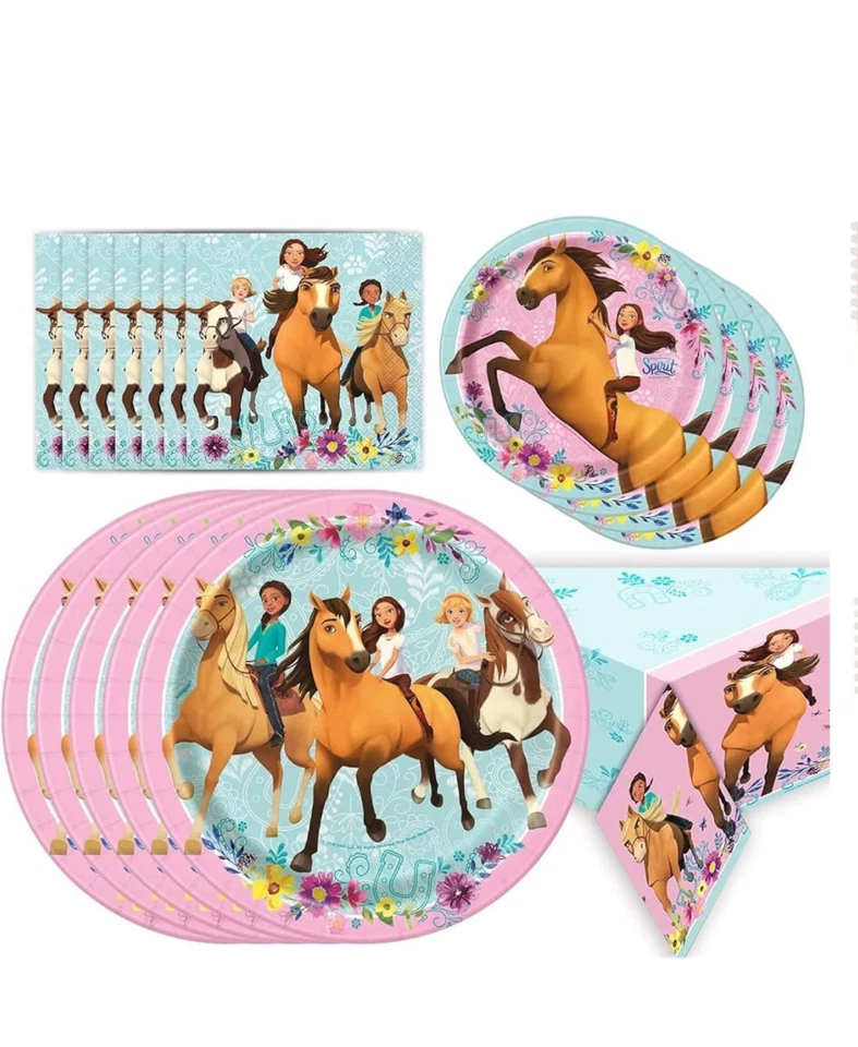 Spirit Riding Free Horse Birthday Party Supplies Set-Plates, Napkins, Tablecloth - Image 1 of 4