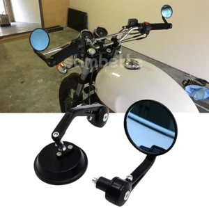 For GT 650 Interceptor 650 Motorcycle CNC Black 7/8" Handle Bar End Mirrors - Picture 1 of 12