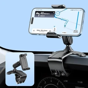 360° Rotating Car Dashboard Phone Clip Holder Cell Phone Clamp Mount Stand - Afbeelding 1 van 6