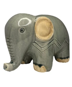 Ceramic Vintage Baby Elephant Decorative Figurine Dumbo Primitive 4x7 - Picture 1 of 12