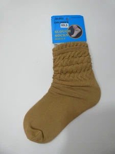 VTG Jackie Children's Gold Slouch Socks Girls Size 6-8 One Pair New - Picture 1 of 6