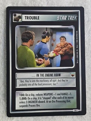 Star Trek CCG Trouble in the Engine Room  #138 2000 The Trouble With Tribbles NM - Image 1 of 4