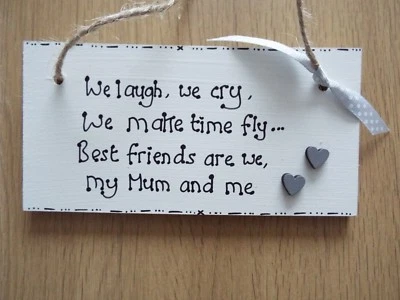 We laugh, we cry,we make time fly .**BEST FRIENDS, MUM* sign/plaque fun gift - Image 1 of 4