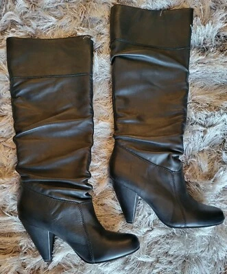 Womens Boots Tall Black (Bakers) Size 8.5 M Leather  - Image 1 of 3