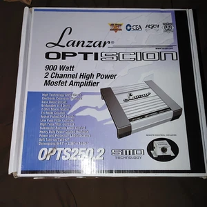LANZAR Watt Opti-Scion OPTS250.2 Car Stereo Amplifier New Old Stock 900 Watt - Picture 1 of 12