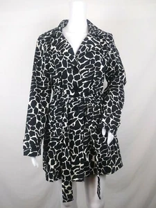 Talie Damen Jacke Large Animalprint gefüttert schwarz weiß Gürtel BESCHREIBUNG LESEN - Bild 1 von 11