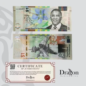 Bahamas, 1 dollar, 2017, P-77 UNC CURRENCY Redesigned Banknote NEW USA SELLER🐉 - Picture 1 of 3