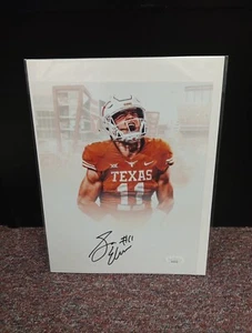 SAM EHLINGER TEXAS LONGHORNS SIGNED 8X10 PHOTO Black Auto Jsa Certified  - Picture 1 of 3