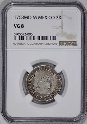 1768 Mo M Mexico 2 Reales NGC VG 8 - Image 1 of 4