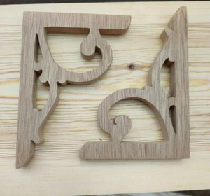 pair victorian fretwork brackets decoration corner 4' x 5 3/4" - Picture 1 of 11