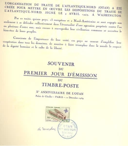 France #937 FDC 1959 Nato Issue In Artist Signed First Day Folder - Picture 1 of 4