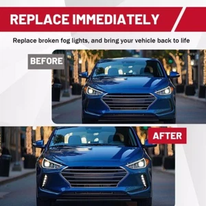 For 2016 2017 2018 Hyundai Elantra 4DR Sedan LED Fog Lights Bumper Lamps+Wiring - Picture 1 of 12
