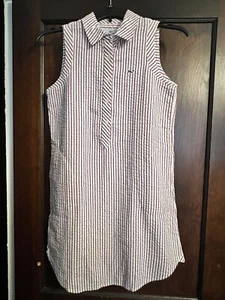 NWT Vineyard Vines Seersucker Shirt Dress Sz 2 - Picture 1 of 8