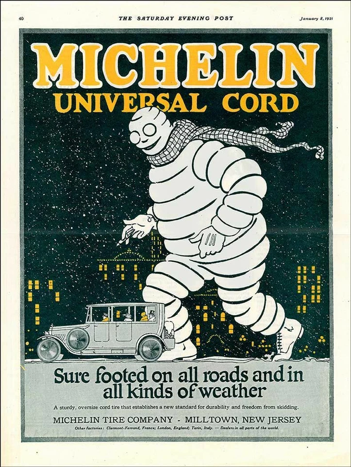 MICHELIN UNIVERSAL CORD TIRES 16" HEAVY DUTY USA MADE METAL ADVERTISING SIGN - Image 1 of 1
