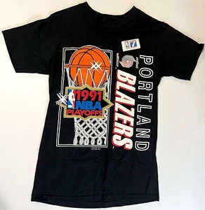 PORTLAND TRAIL BLAZERS MINT 1991 NBA PLAYOFFS TEE SHIRT WITH TAG SMALL 34-36 - Bild 1 von 4