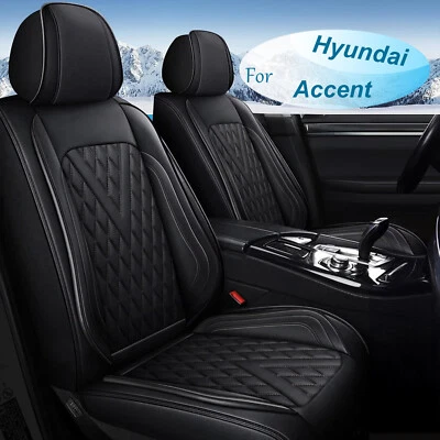 Set For Hyundai Accent 2017-2022 Car 5 Seat Cover Cushion Pad Faux Leather Black - Изображение 1 из 4