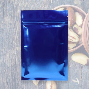 Bolsa plana con cremallera resellable 100/1000/2000 lámina de Mylar azul brillante para almacenamiento de alimentos - Imagen 1 de 12