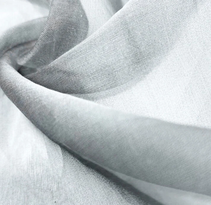 Light gray 100% silk organza fabric 45” width Sold by the yard - Image 1 of 1