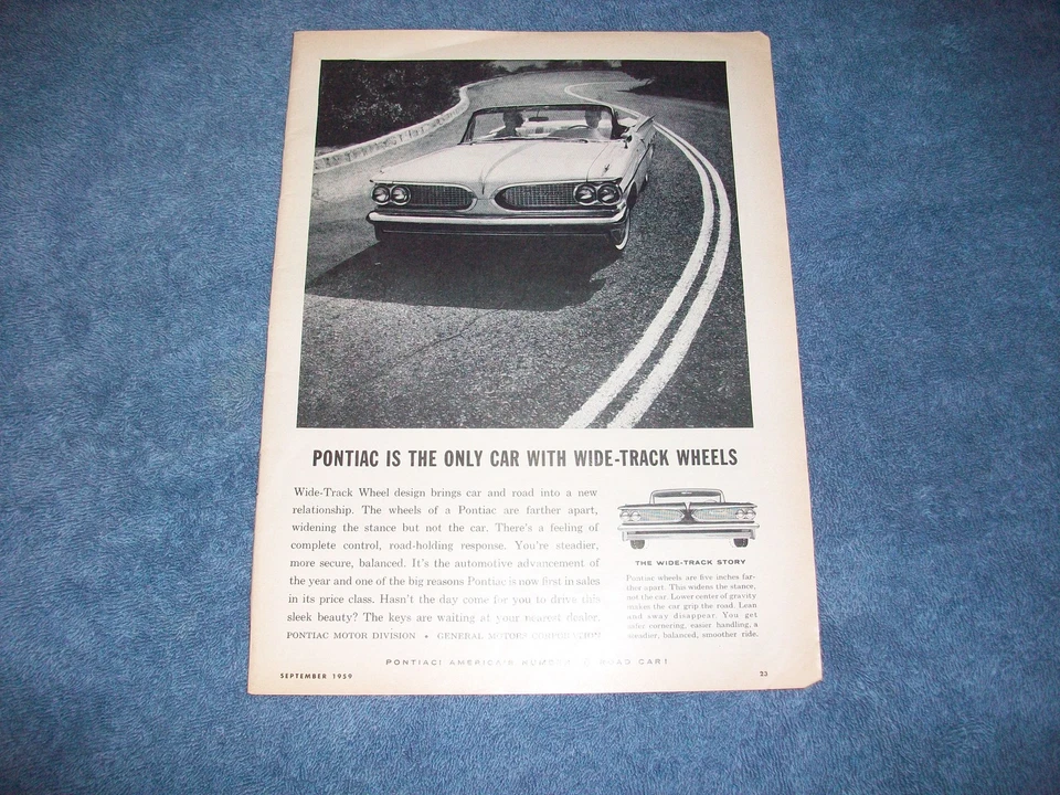 Pontiac 1959 vintage Wide-Track Bonneville anuncio Foto 1 de 1