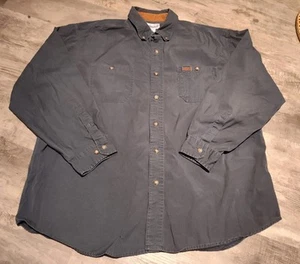 Carhartt Canvas Button Down Shirt Mens Size XL Storm Gray Long Sleeve S142STM - Picture 1 of 15