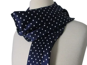 Neu Herren Designer Marine Schal mit weißen Tupfen Kleid Schal - Bild 1 von 4