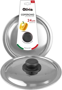 Coperchio universale acciaio inox 18-28 cm adatto per padelle e pentole lavabile in lavastoviglie - Foto 1 di 16