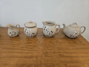 Pigeon Forge Pottery Dogwood Tree Sugar & Creamer set, Teapot & Pitcher - Picture 1 of 13