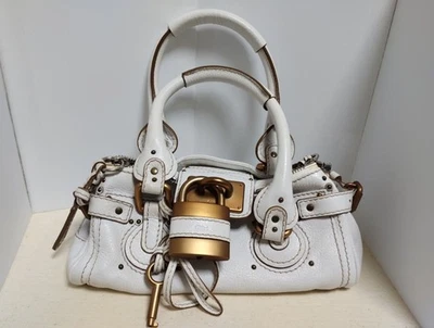 Authentic Chloe Mini Paddington Handbag Shoulder Bag White Leather Y2K w/dustbag - Image 1 of 4