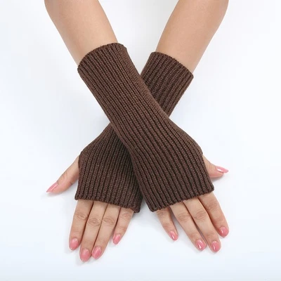 Warm Casual Knitted Gloves with Striped Design for Men and Women - Image 1 of 4