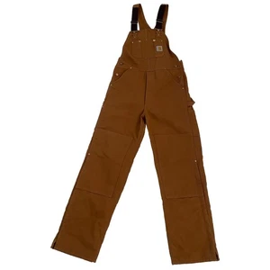 Carhartt Latzhose Herren 34x34 braun Duck Double Knee gesteppt Erwachsene Latzhose - Bild 1 von 18