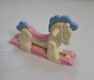 Vintage Fisher Price Loving Family Dollhouse Rocking Horse 1993 Pink Blue Baby - Picture 1 of 3