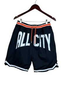 All City Just Don Men's Medium Deluxe Basketball Shorts Black Mesh - Picture 1 of 3