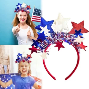 4th of July Mini Uncle Sam USA Patriotic Top Hat On Headband Costume Accessory - Picture 1 of 7
