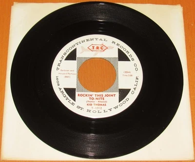 Kid Thomas - Rockin' This Joint To-Nite - 1959 Transcontinental Records  45 RPM - Image 1 of 4