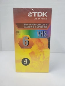 4 TDK leere VHS Kassetten T120 6 Stunden hervorragende Qualität (VHS) NEU VERSIEGELT - Bild 1 von 4