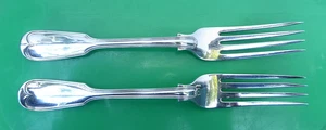 A GOOD PR OF HALLMARKED SILVER MAIN COURSE FORKS LONDON 1869 MAKER GEORGE ADAMS - Picture 1 of 8